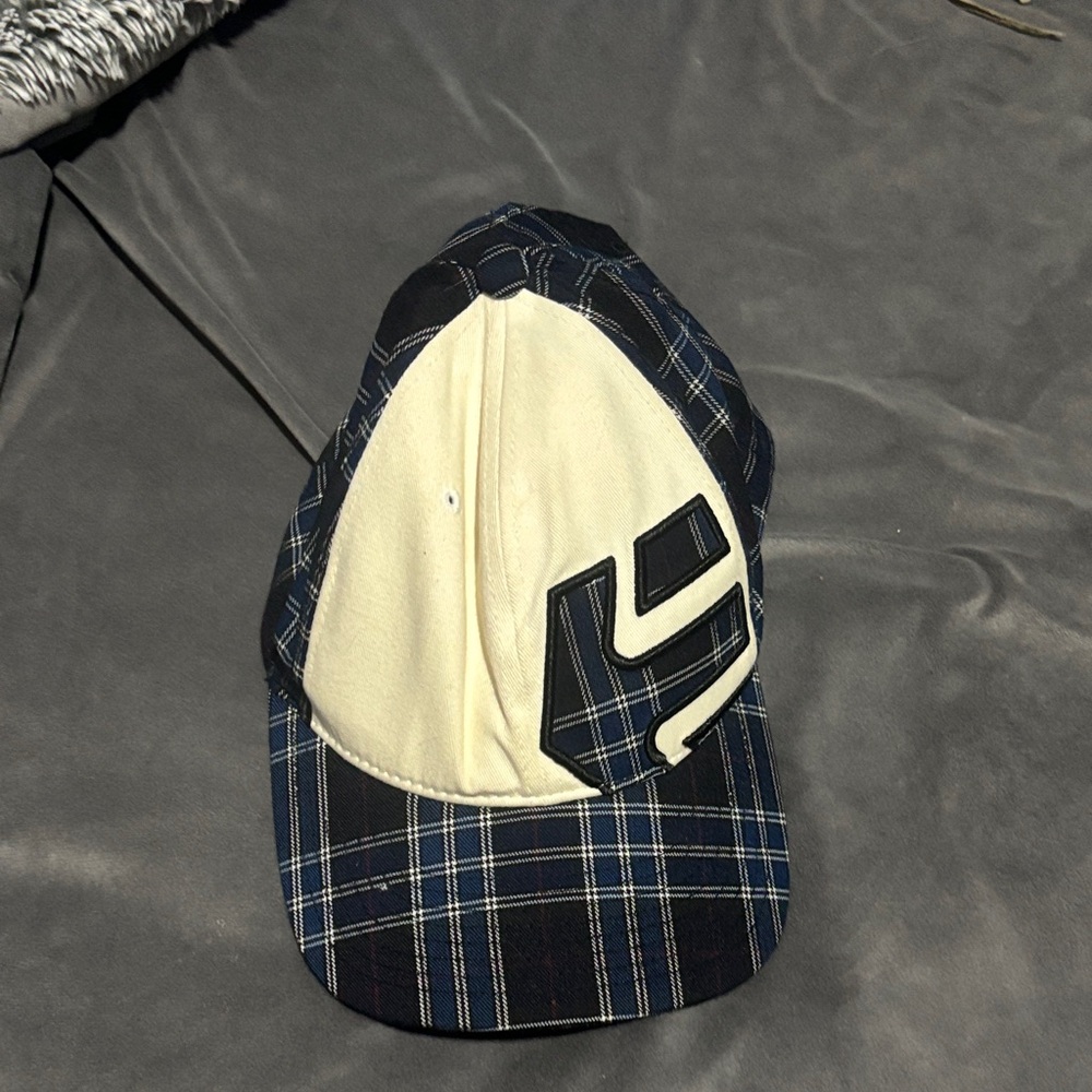 Stylish Navy and Cream Plaid Women's Cap